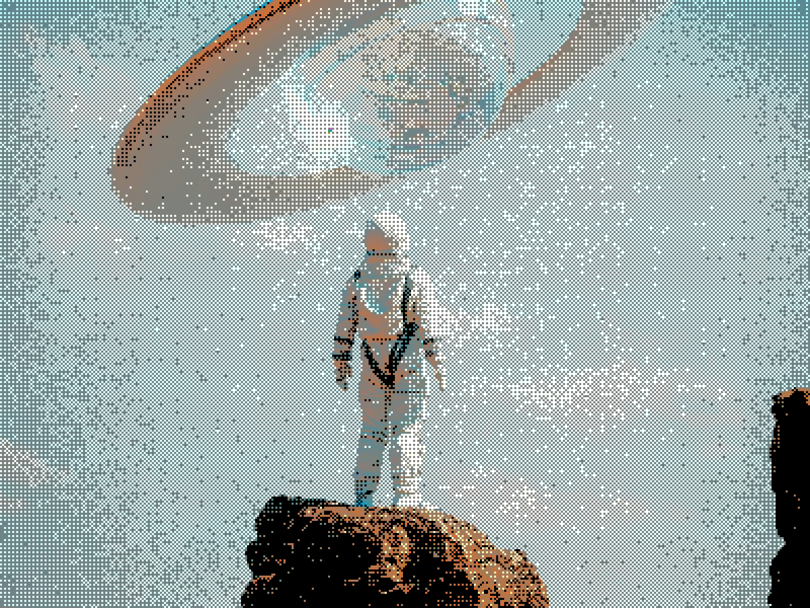 Rocky planetary landscape illustrating the frontier for self replicating machines